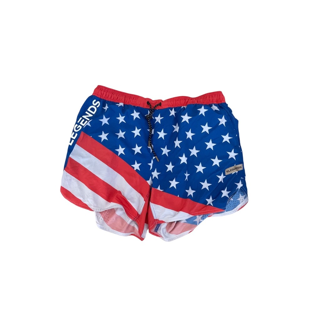 Legends Patriot USA American Flag Athletic Shorts Mens XXL Red White Blue I12